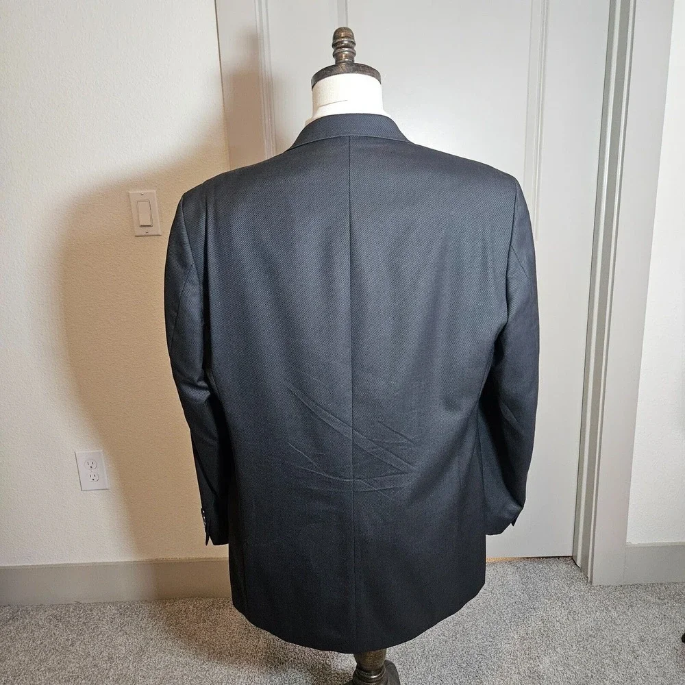 Ralph Lauren Suit Blazer Sport Coat Men 44L 100% Wool Textured‎ Gray